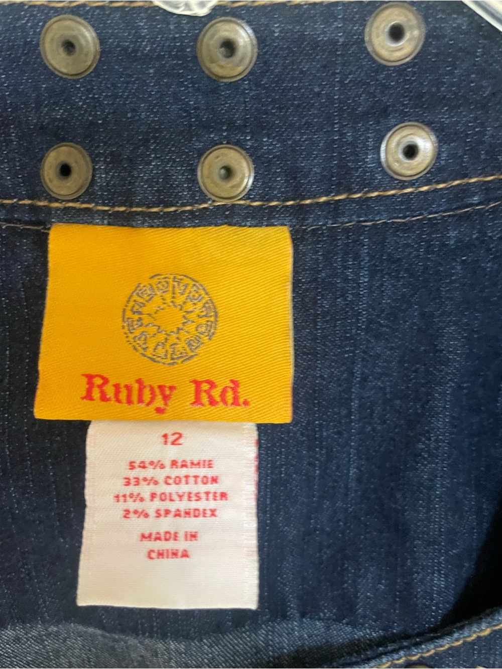 Ruby Rd  Blue Denim Embellished Jacket - Picture 6 of 6